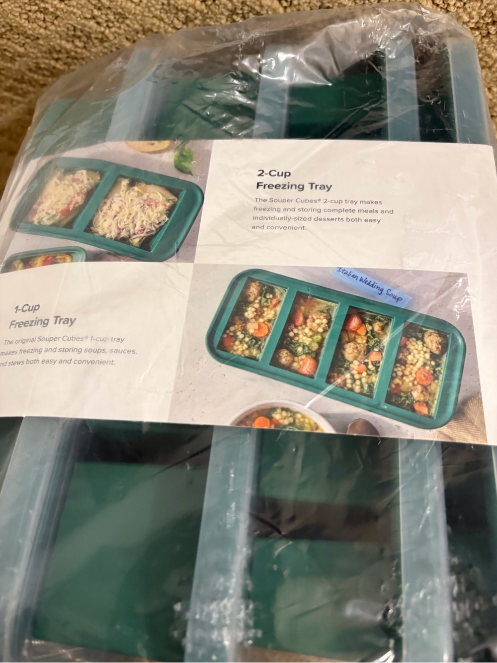 New Souper cubes silicone Freezer Mold Gift set - Teal Green 4 trays